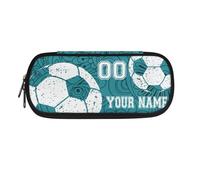 TSOVTHRID Trousse à crayons personnalisée pour l'école, Football - Bohème vert, Trousse de beauté