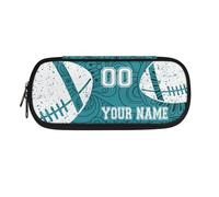 TSOVTHRID Trousse à crayons personnalisée pour l'école, Rugby - Bohème vert, Trousse de beauté