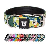 TSPRO Collier Tactique pour Chien avec Boucle en Métal, Collier Réglable pour Chien, Largeur 3,3 cm, Résistant et Confortable pour Les Petits Chiens (Camo Vert S)