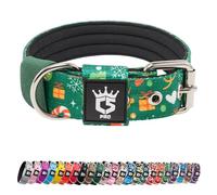 TSPRO Collier Tactique pour Chien avec Boucle en Métal, Collier Réglable pour Chien, Largeur 3,3 cm, Résistant et Confortable pour Les Petits Chiens (Vert Noël S)