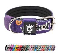 TSPRO Collier Tactique pour Chien avec Boucle en Métal, Collier Réglable pour Chien, Largeur 3,3 cm, Résistant et Confortable pour Les Petits Chiens (Violet Halloween S)