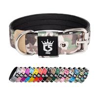 TSPRO Collier Tactique pour Chien avec Boucle en Métal, Collier Réglable pour Chien, Largeur 3,3 cm, Résistant et Confortable pour Les Petits Chiens (Vert Militaire S)