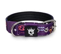 TSPRO Collier Tactique pour Chien avec Boucle en Métal, Collier Réglable pour Chien, Largeur 3,3 cm, Résistant et Confortable pour Les Petits Chiens (Violet Constellation S)
