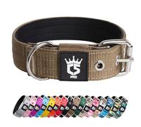 TSPRO Collier Tactique pour Chien avec Boucle en Métal, Collier Réglable pour Chien, Largeur 3,3 cm, Résistant et Confortable pour Les Petits Chiens (Khaki S)