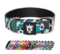 TSPRO Collier Tactique pour Chien avec Boucle en Métal, Collier Réglable pour Chien, Largeur 3,3 cm, Résistant et Confortable pour Les Petits Chiens (Camo Cyan S)