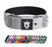 TSPRO Collier Tactique pour Chien avec Boucle en Métal, Collier Réglable pour Chien, Largeur 3,3 cm, Résistant et Confortable pour Les Petits Chiens (Gris S)