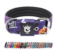 TSPRO Collier Tactique pour Chien avec Boucle en Métal, Collier Réglable pour Chien, Largeur 3,8 cm, Résistant et Confortable pour Les Chiens de Taille Moyenne à Grande (Violet Halloween L)