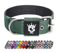 TSPRO Collier Tactique pour Chien avec Boucle en Métal, Collier Réglable pour Chien, Largeur 3,8 cm, Résistant et Confortable pour Les Chiens de Taille Moyenne à Grande (Vert L)