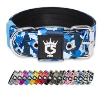 TSPRO Collier Tactique pour Chien avec Boucle en Métal, Collier Réglable pour Chien, Largeur 3,8 cm, Résistant et Confortable pour Les Chiens de Taille Moyenne à Grande (Camo Bleu M)