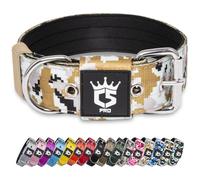 TSPRO Collier Tactique pour Chien avec Boucle en Métal, Collier Réglable pour Chien, Largeur 3,8 cm, Résistant et Confortable pour Les Chiens de Taille Moyenne à Grande (Camo Khaki L)
