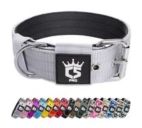 TSPRO Collier Tactique pour Chien avec Boucle en Métal, Collier Réglable pour Chien, Largeur 3,8 cm, Résistant et Confortable pour Les Chiens de Taille Moyenne à Grande (Gris M)