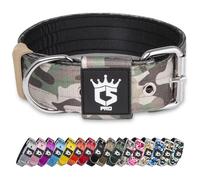 TSPRO Collier Tactique pour Chien avec Boucle en Métal, Collier Réglable pour Chien, Largeur 3,8 cm, Résistant et Confortable pour Les Chiens de Taille Moyenne à Grande (Vert Militaire L)