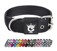 TSPRO Collier Tactique pour Chien avec Boucle en Métal, Collier Réglable pour Chien, Largeur 3,8 cm, Résistant et Confortable pour Les Chiens de Taille Moyenne à Grande (Noir L)