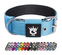TSPRO Collier Tactique pour Chien avec Boucle en Métal, Collier Réglable pour Chien, Largeur 3,8 cm, Résistant et Confortable pour Les Chiens de Taille Moyenne à Grande (Bleu L)