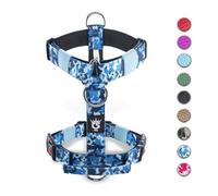 TSPRO Harnais Tactique Chien, Réglable Résistant et Solide Harnais Gros Chien avec Une Boucle de Libération Rapide et Une Poignée pour la Promenade et la Course en Plein Air (Camo Bleu S)
