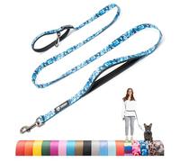 TSPRO Laisse Main Libre Chien Réglable Laisse Chien avec Poignée Rembourrée de Sécurité à Contrôle et Fermoir Métallique Durable Confortable pour Marche et Course pour Petits Chiens (Camo Bleu -S)