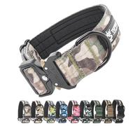 TSPRO Premium Collier pour Chien, Réglable Collier Tactique Chien avec Patch et Une Solide Boucle Métallique à Libération Rapide, pour Chiens de Taille Moyenne à Grande (Vert Militaire M)