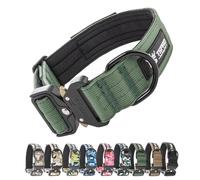 TSPRO Premium Collier pour Chien, Réglable Collier Tactique Chien avec Patch et Une Solide Boucle Métallique à Libération Rapide, pour Chiens de Taille Moyenne à Grande (Vert L)