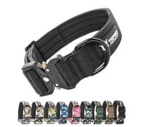 TSPRO Premium Collier pour Chien, Réglable Collier Tactique Chien avec Patch et Une Solide Boucle Métallique à Libération Rapide, pour Chiens de Taille Moyenne à Grande (Noir L)