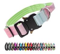 TSPRO Premium Collier pour Chien, Réglable Collier Tactique Chien avec Poignée et Une Solide Boucle Métallique à Libération Rapide, pour Chiens de Taille Moyenne à Grande (Cyan Dégradé M)