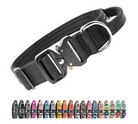 TSPRO Premium Collier pour Chien, Réglable Collier Tactique Chien avec Poignée et Une Solide Boucle Métallique à Libération Rapide, pour Chiens de Taille Moyenne à Grande (Noir L)