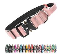 TSPRO Premium Collier pour Chien, Réglable Collier Tactique Chien avec Poignée et Une Solide Boucle Métallique à Libération Rapide, pour Chiens de Taille Moyenne à Grande (Rose L)