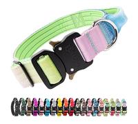 TSPRO Premium Collier pour Chien, Réglable Collier Tactique Chien avec Poignée et Une Solide Boucle Métallique à Libération Rapide, pour Chiens de Taille Moyenne à Grande (Arc-en-Ciel M)