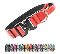 TSPRO Premium Collier pour Chien, Réglable Collier Tactique Chien avec Poignée et Une Solide Boucle Métallique à Libération Rapide, pour Chiens de Taille Moyenne à Grande (Rouge L)