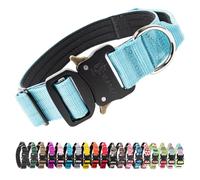 TSPRO Premium Collier pour Chien, Réglable Collier Tactique Chien avec Poignée et Une Solide Boucle Métallique à Libération Rapide, pour Chiens de Taille Moyenne à Grande (Bleu M)