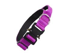 TSPRO Premium Collier pour Chien, Réglable Collier Tactique Chien avec Poignée et Une Solide Boucle Métallique à Libération Rapide, pour Chiens de Taille Moyenne à Grande (Violet M)