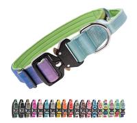 TSPRO Premium Collier pour Chien, Réglable Collier Tactique Chien avec Poignée et Une Solide Boucle Métallique à Libération Rapide, pour Chiens de Taille Moyenne à Grande (Arc-en-Ciel L)