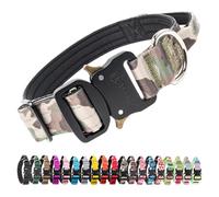 TSPRO Premium Collier pour Chien, Réglable Collier Tactique Chien avec Poignée et Une Solide Boucle Métallique à Libération Rapide, pour Chiens de Taille Moyenne à Grande (Vert Militaire M)