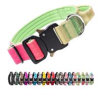 TSPRO Premium Collier pour Chien, Réglable Collier Tactique Chien avec Poignée et Une Solide Boucle Métallique à Libération Rapide, pour Chiens de Taille Moyenne à Grande (Vitalité Dégradé M)