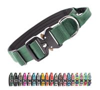 TSPRO Premium Collier pour Chien, Réglable Collier Tactique Chien avec Poignée et Une Solide Boucle Métallique à Libération Rapide, pour Chiens de Taille Moyenne à Grande (Vert L)