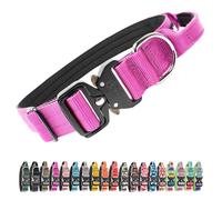 TSPRO Premium Collier pour Chien, Réglable Collier Tactique Chien avec Poignée et Une Solide Boucle Métallique à Libération Rapide, pour Chiens de Taille Moyenne à Grande (Violet L)