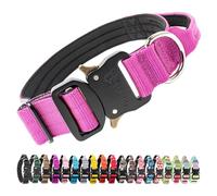 TSPRO Premium Collier pour Chien, Réglable Collier Tactique Chien avec Poignée et Une Solide Boucle Métallique à Libération Rapide, pour Chiens de Taille Moyenne à Grande (Violet M)