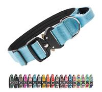 TSPRO Premium Collier pour Chien, Réglable Collier Tactique Chien avec Poignée et Une Solide Boucle Métallique à Libération Rapide, pour Chiens de Taille Moyenne à Grande (Bleu L)