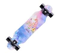 TSRLXYZ Un Planche à roulettes Longboard for débutant, 79cm/31 Pouces, Plaque Plate en érable, Double Bascule, roulement en Acier, Roues en PU, Planche à roulettes for Adultes L(Marron)