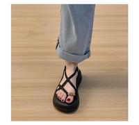 TSRLXYZ UN Sandales à semelles épaisses et bout tong à la mode for vêtements d'extérieur for femmes, pantoufles de printemps et d'été 2024(Black,40 EU)