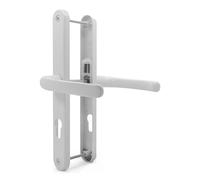 TSS Ensemble de poignées de porte en UPVC - Levier/levier - 240millimètre de vis-à-vis - Plaque arrière 270 x 32millimètre