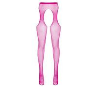 TSSOE Bas Legging Collant Femme Résille Pantalon Ouvert Entrejambe Jarretelle Factice Jarretelle Fantaisie Rose Foncé Taille Unique