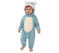 TSSOE Combinaison Bébé Animal Douce Capuche Queue 3D Combinaison en Flanelle Enfant Cosplay Halloween Carnaval A Hamster Bleu 18-24 Mois