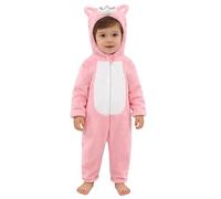 TSSOE Combinaison Bébé Animal Douce Capuche Queue 3D Combinaison en Flanelle Enfants Cosplay Halloween Carnaval B Chat Rose 18-24 Mois