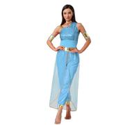 TSSOE Déguisement Princesse Arabian Femme Jumpsuit de Danse Ventre Combinaison Tulle Pailleté Costume Oriental Belly Dance S-4XL Bleu ciel L