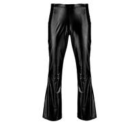 TSSOE Homme Pantalon Evasé Rétro Rayé Disco Déguisement Vintage Année 60s 70s Pantalon à Pattes d'éléphant Taille Mi Elastique Longue Pantalon Cloche Clubwear M-2XL Noir XL