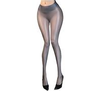 TSSOE Legging brillant pour femme effet huilé taille haute gainant très extensible collants transparents soirée rave #M-XL Gris M