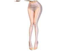 TSSOE Legging brillant pour femme effet huilé taille haute gainant très extensible collants transparents soirée rave #M-XL Nu M
