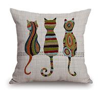 TSSOHU Housse de coussin décorative en tricot avec motif chat mignon pour canapé, lit, sofa, 45,7 x 45,7 cm
