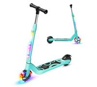 TST Trottinette Electrique Enfant 6-8-10 Ans Electric Scooter avec Lumière LED Colorée & 3 Hauteurs Ajustables, 5.3 Pouces Scooter Électrique Enfant Charge Max 70 Kg, Vitesse Max 10 Km/h Autonomie 4KM