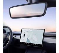 TSTESE Lot de 2 cadres de protection compatibles avec Tesla Model 3 Model Y (2019-2024) - Cadre de rétroviseur intérieur en silicone - Accessoires de décoration pour console centrale (noir)